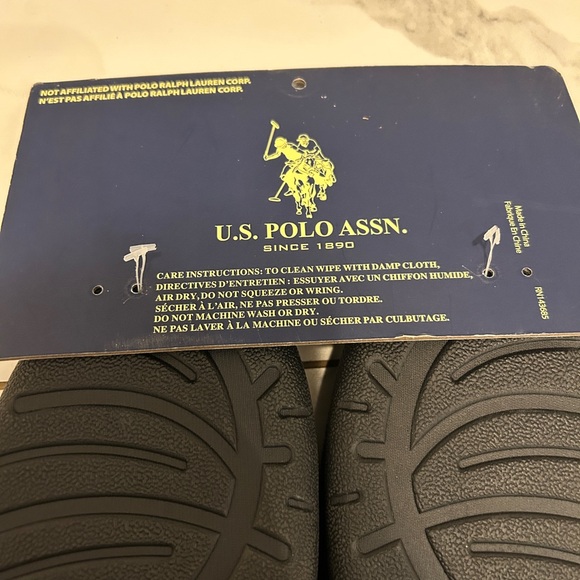 NWT U.S Polo Assn. Black Slippers Sz 11 - Picture 5 of 9